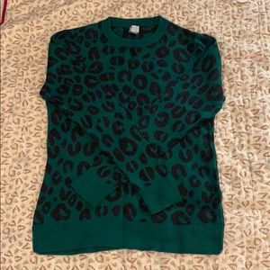 Green Leopard print sweater